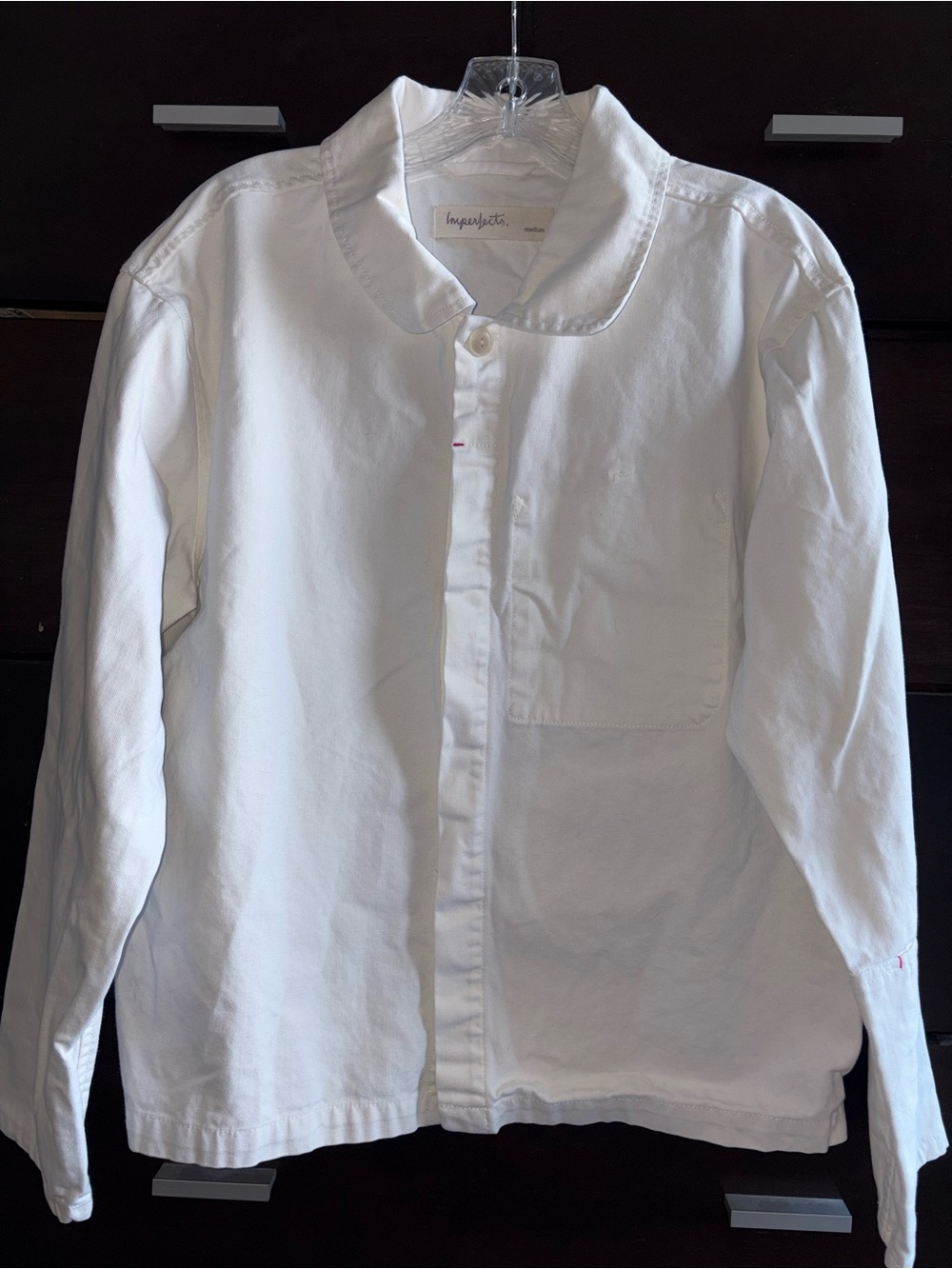 Imperfects White Canvas Women's M Jacket 100% Organic Cotton Utility Shepherds